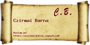 Czirmai Barna névjegykártya